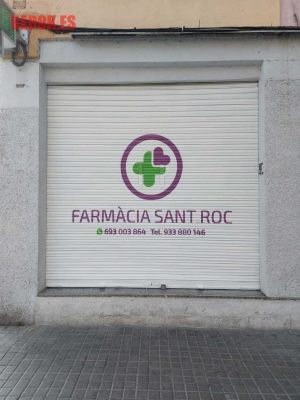 Mural Persiana Farmacia Sant Roc Logo 300x100000
